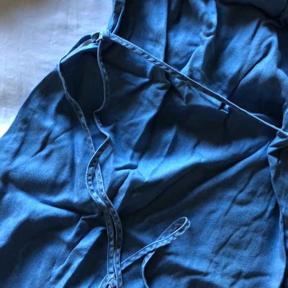 Blue Denim Off the Shoulder Dress - Picture 5 of 5